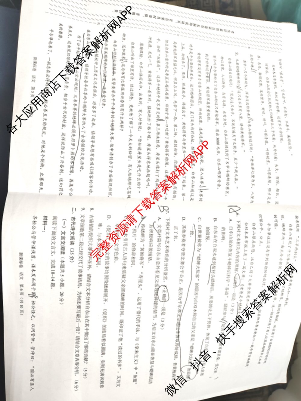 2024届高三5月大联考语文(新课标卷)试题