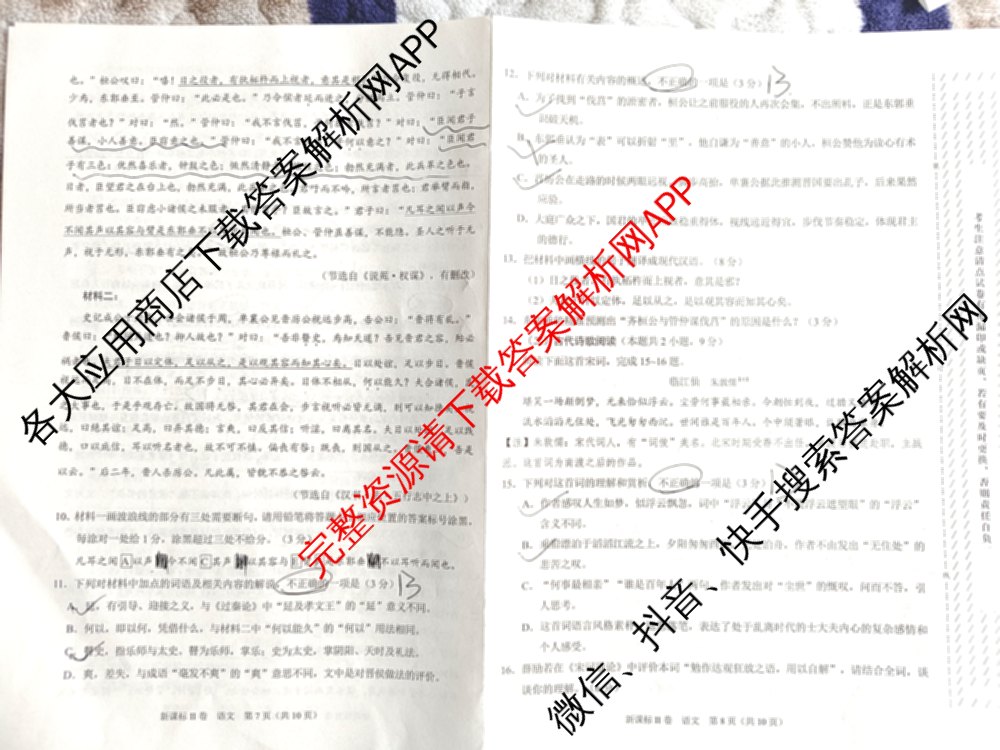 2024届高三5月大联考语文(新课标II卷)试题