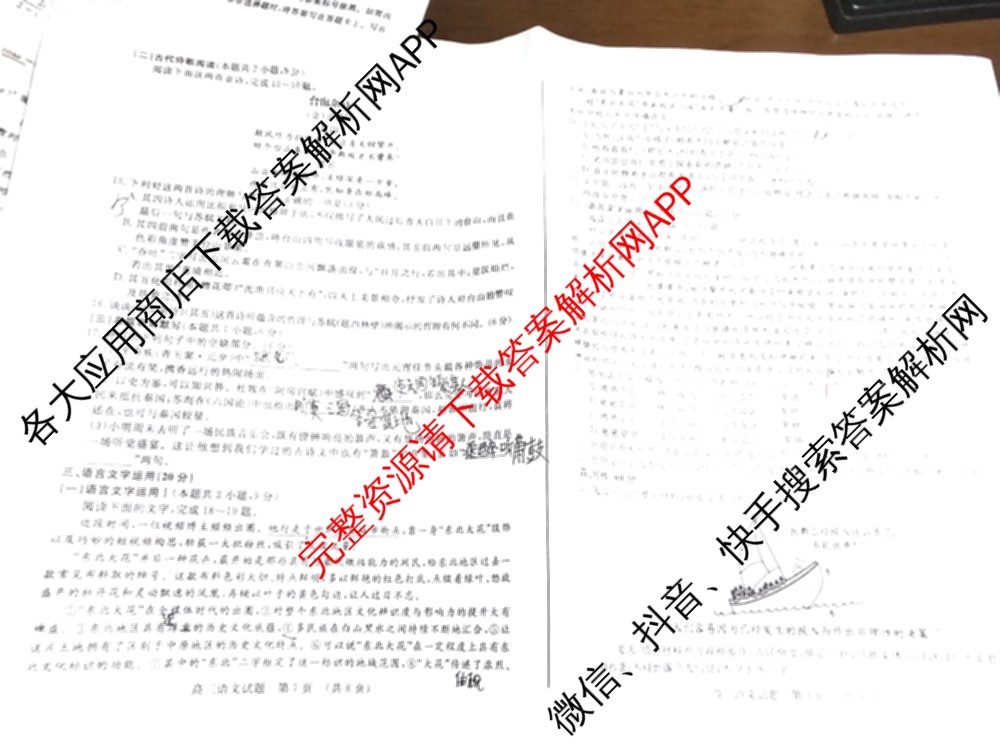 高三山东省济南市2024届高考针对性训练(5月)语文试题 高三山东省济南市2024届高考针对性训练(5月)语文试题